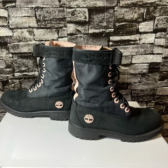 Timberland 6-Inch Gaiter Boots Big Kids' Black &amp; Pink