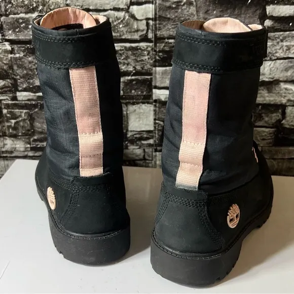 Timberland 6-Inch Gaiter Boots Big Kids' Black &amp; Pink