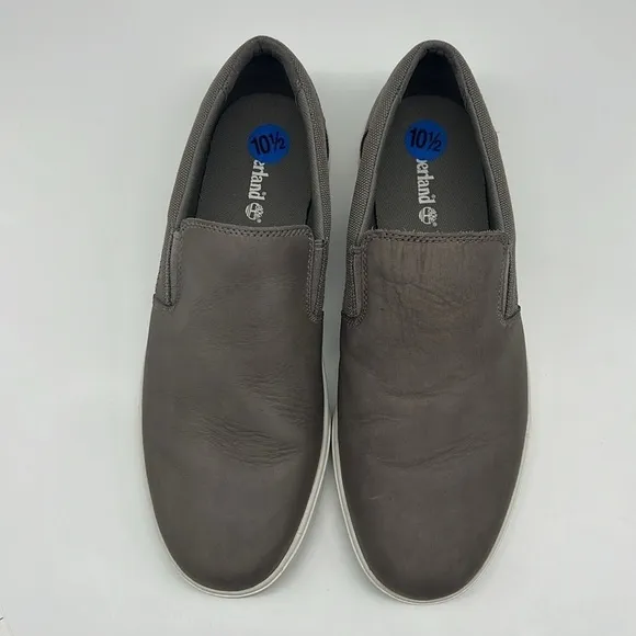 Timberland A25PZ Groveton Men's Slip On Shoes in‎ Grey Nubuck Leather  size 10.5