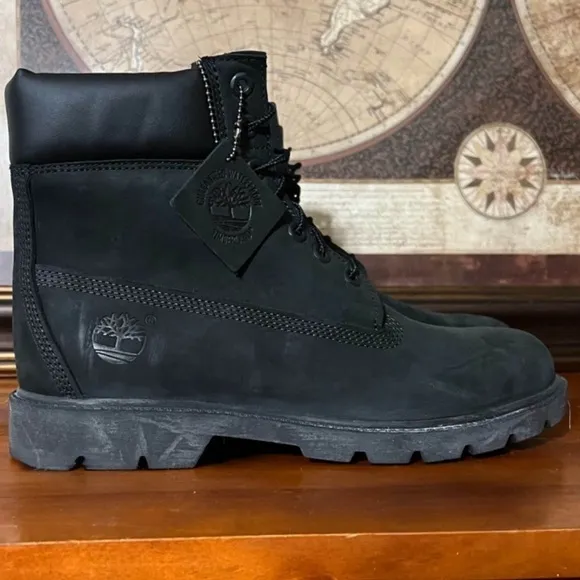 TIMBERLAND • Black Premium 6-Inch Waterproof Boot Work Shoe Kicks GOAT