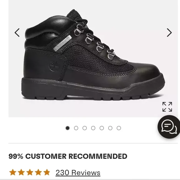 TIMBERLAND Boots Black Timberland Field Boots Unisex Kid's Size 1 LIKE NEW