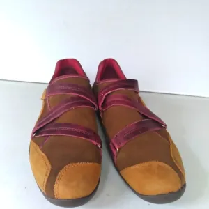 Timberland Brown &amp;‎ Burgundy Leather Comfort Strappy Flats Casual Walking Shoes