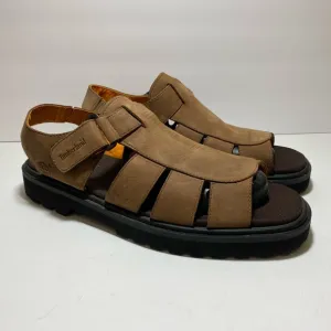 TIMBERLAND Brown Leather Open Toe Buckle Fisherman Men's  Sandals Size 13