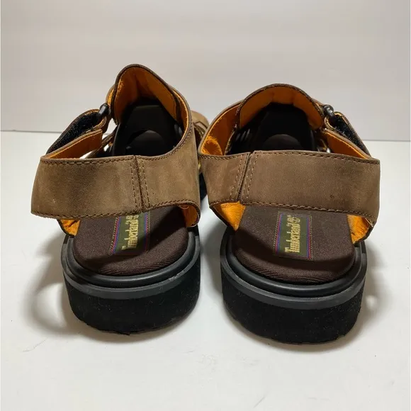TIMBERLAND Brown Leather Open Toe Buckle Fisherman Men's  Sandals Size 13