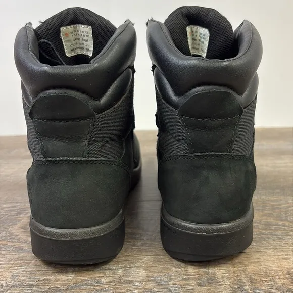 Timberland Junior 6” Field Boots -Black Nubuck Size 7