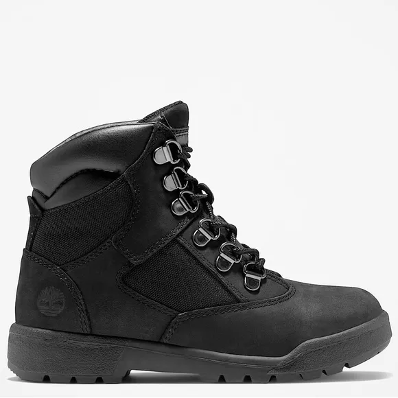 Timberland Junior 6” Field Boots -Black Nubuck Size 7