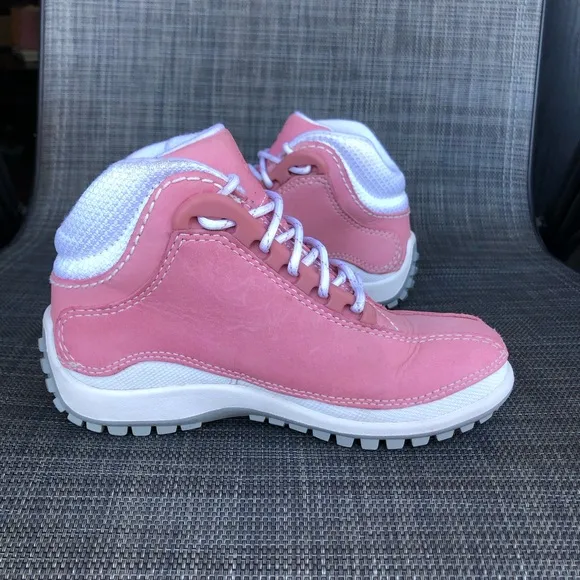 Timberland Kids Euro Dub Hike Leather Boots High-Top Sneakers Girls size 12.5