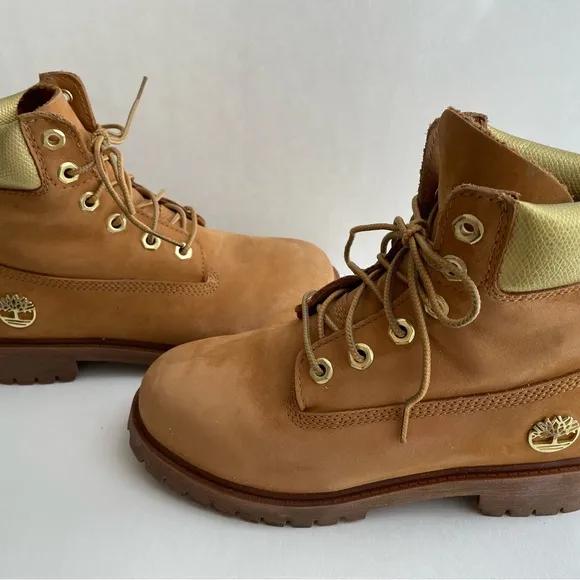 Timberland Kids Premiun 6” Lace Up Waterproof Boots (EUC), Size 3.5 Big Kids