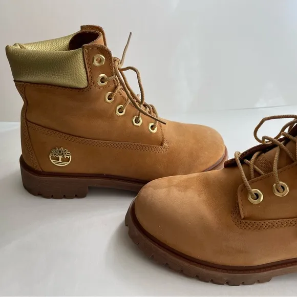 Timberland Kids Premiun 6” Lace Up Waterproof Boots (EUC), Size 3.5 Big Kids