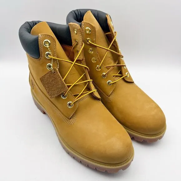 Timberland Mens Icon Premium 6&quot; Boots US 10.5 M EU 44.5 Tan Wheat Waterproof NIB