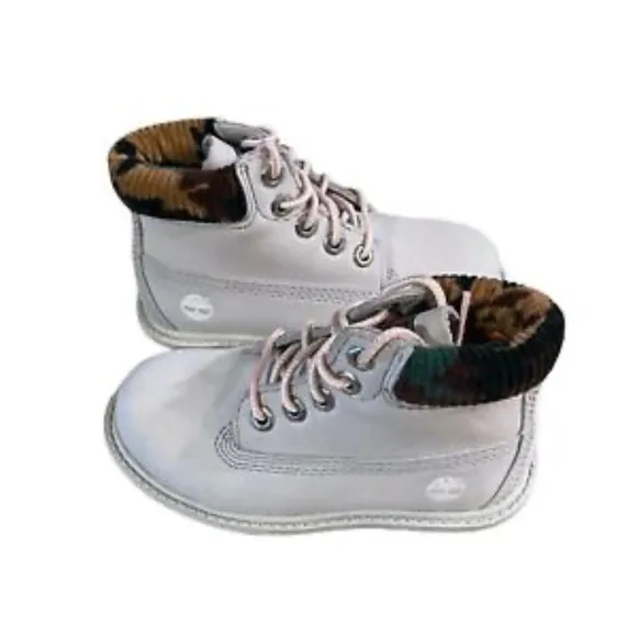 Timberland Premium‎ 6' Boots Size 7.5 Boys Gray Leather Toddler Shoes