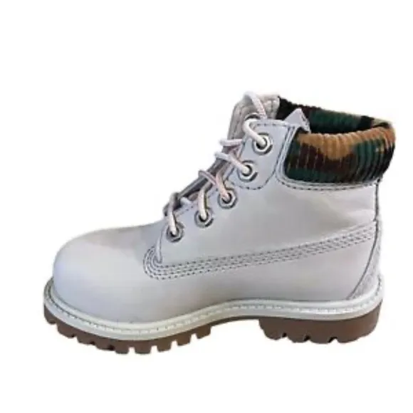 Timberland Premium‎ 6' Boots Size 7.5 Boys Gray Leather Toddler Shoes