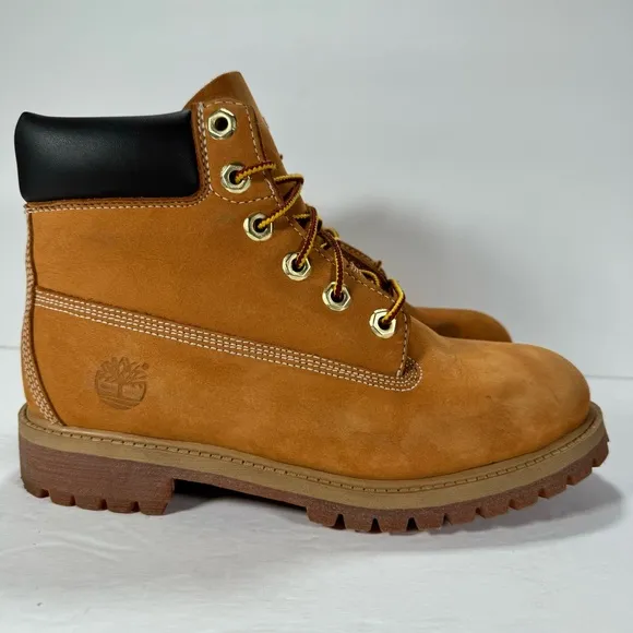 Timberland Premium 6 Inch Wheat Nubuck Leather Waterproof Boots Women’s Size 6.5