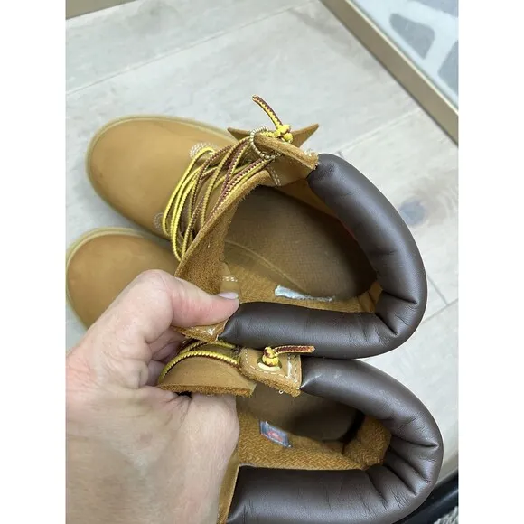 Timberland Premium 6” Waterproof Boot Girls Boys Youth Wheat Nubuck Leather 4.5
