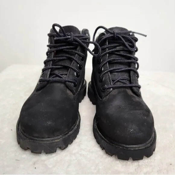 Timberland Toddler Black Leather Premium 6-Inch Waterproof Boots Size 9T