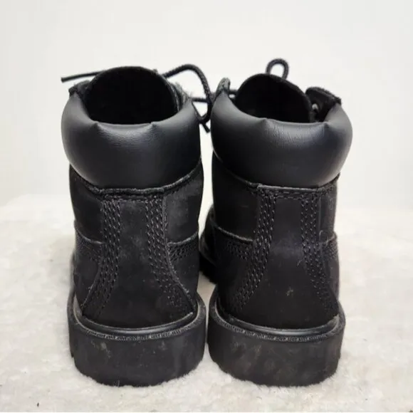 Timberland Toddler Black Leather Premium 6-Inch Waterproof Boots Size 9T