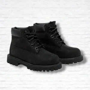 Timberland Toddler Black Leather Premium 6-Inch Waterproof Boots Size 9T
