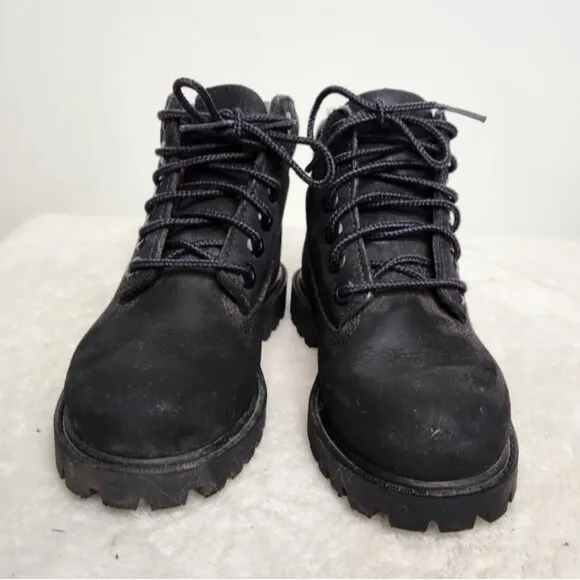 Timberland Unisex Toddler Black Leather Premium 6-Inch Waterproof Boots Size 9T