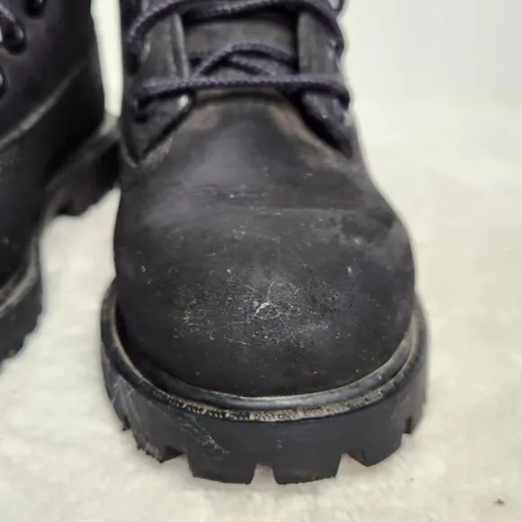 Timberland Unisex Toddler Black Leather Premium 6-Inch Waterproof Boots Size 9T