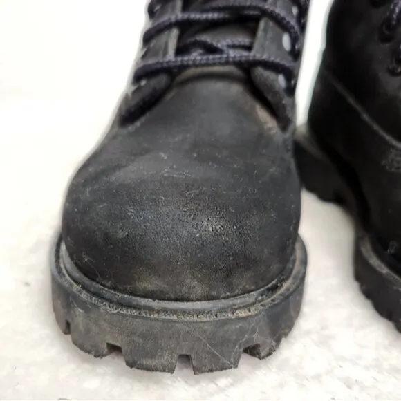 Timberland Unisex Toddler Black Leather Premium 6-Inch Waterproof Boots Size 9T