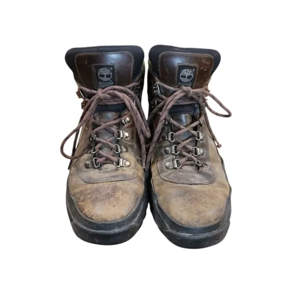 Timberland Vintage Men's Brown Leather Lace Up Hiking Boots Size 10.5