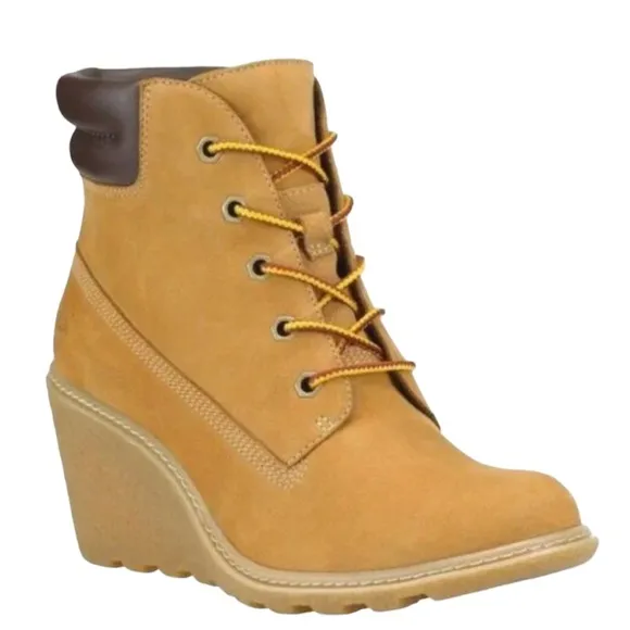 Timberland Women's Amston Wheat Nubuck Heeled Boots