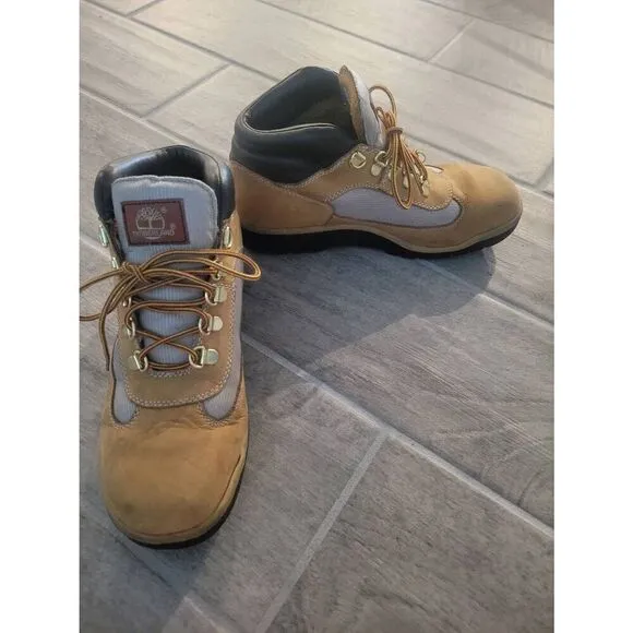 Timberland Youth Field Boot Leather Tan Brown Size 6