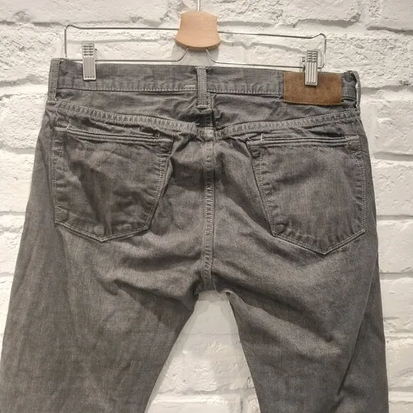 Todd Snyder Jeans Mens 32x32 Gray Selvedge Straight Fit Made In USA Button Fly.