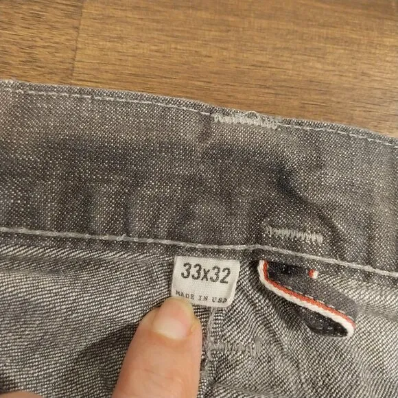 Todd Snyder Jeans Mens 32x32 Gray Selvedge Straight Fit Made In USA Button Fly.