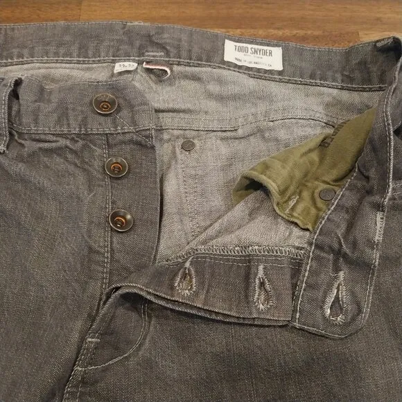Todd Snyder Jeans Mens 32x32 Gray Selvedge Straight Fit Made In USA Button Fly.