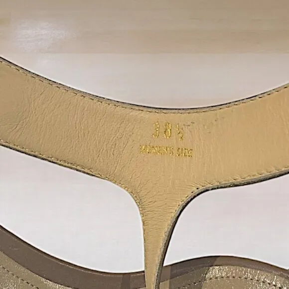 Tod's Patent Leather and Suede Open toe Wedge Sandals Taupe Size 38.5 (8.5)
