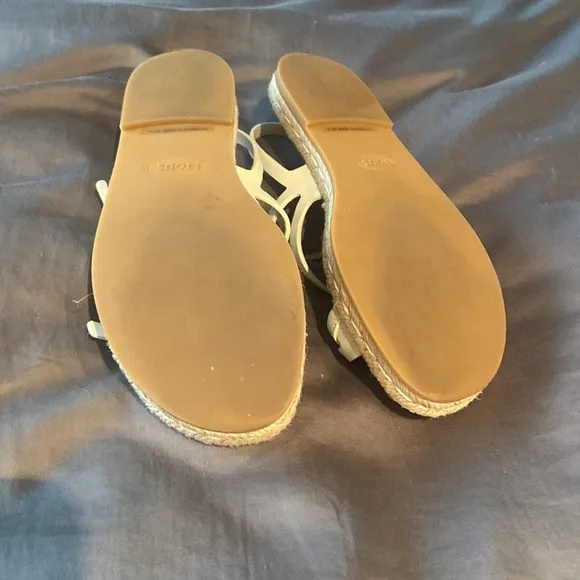 Tod’s white flat espadrilles sandals 37.5