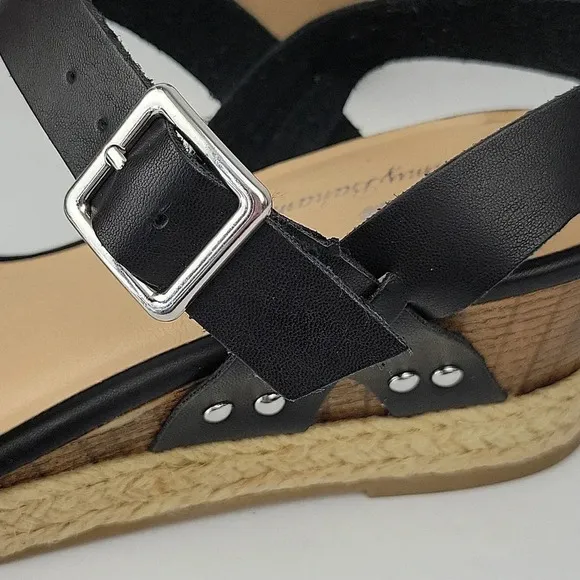 Tommy Bahama Jona Wedge Sandals Black Size 9