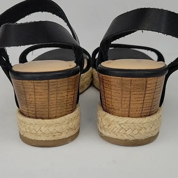 Tommy Bahama Jona Wedge Sandals Black Size 9
