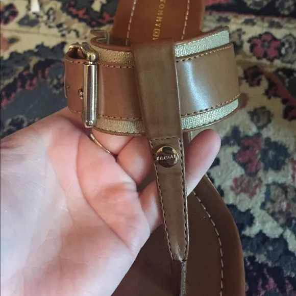 Tommy Hilfiger brown sandal wedges size 6.5