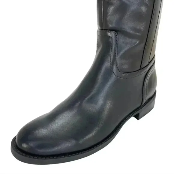 Tommy Hilfiger Ilia4 Black Tan Faux Leather Knee High Womens Boots Size 5.5M