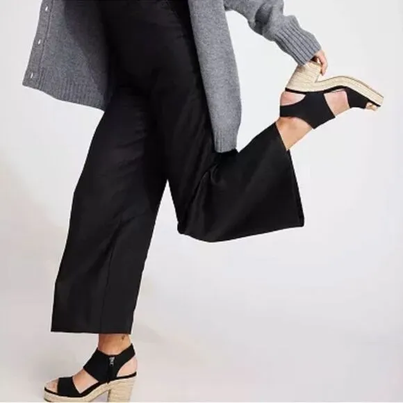 TOMS 11/42.5 Majorca Dusty Peach Platform City Espadrille Heel Zip Sandals