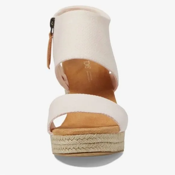 TOMS 11/42.5 Majorca Dusty Peach Platform City Espadrille Heel Zip Sandals