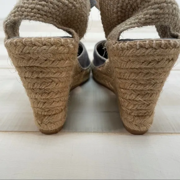 Toni Pons NEW Portbou Grey Espadrille Wedge Heel Sandals Sz 38