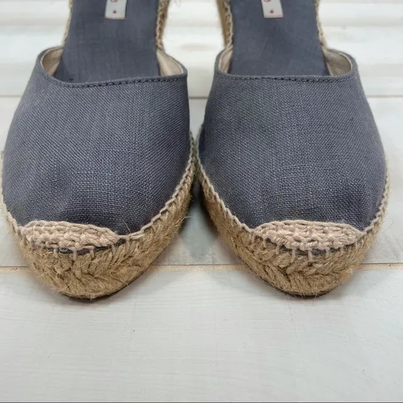 Toni Pons NEW Portbou Grey Espadrille Wedge Heel Sandals Sz 38