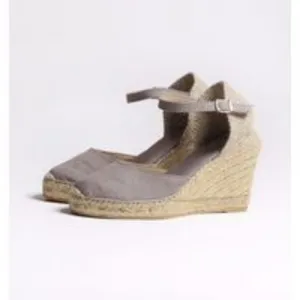 Toni Pons NEW Portbou Grey Espadrille Wedge Heel Sandals Sz 38