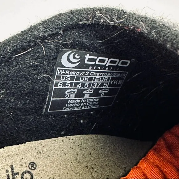 TOPO Women’s Rekovr 2 ORTHOLITE Charcoal Grey Slip-on Comfort shoes, Size 6.5