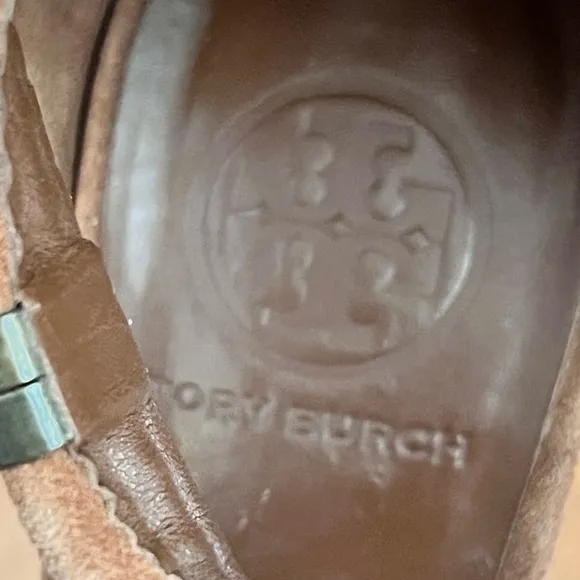 Tory Burch 10 Carla Brown Suede Beaded High Heel Sandal Peep Toe