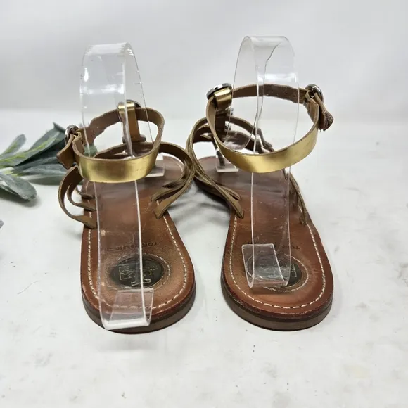 TORY BURCH Alexis Metallic Gladiator Ankle Strap Sandals