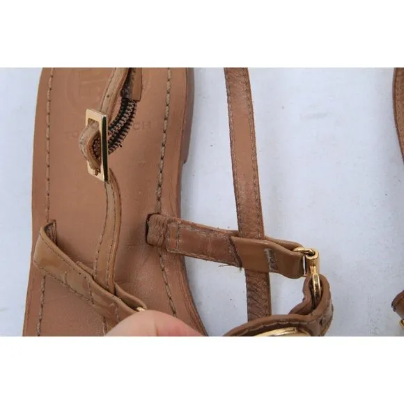 Tory Burch Ali Sandals Leather Women's Shoes Scrappy 6.5 M