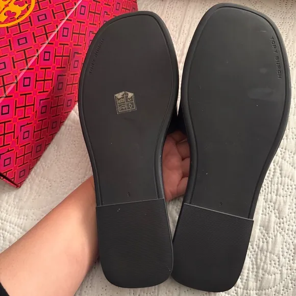 Tory Burch Double T Deco Sport Slide (Goat Leather)