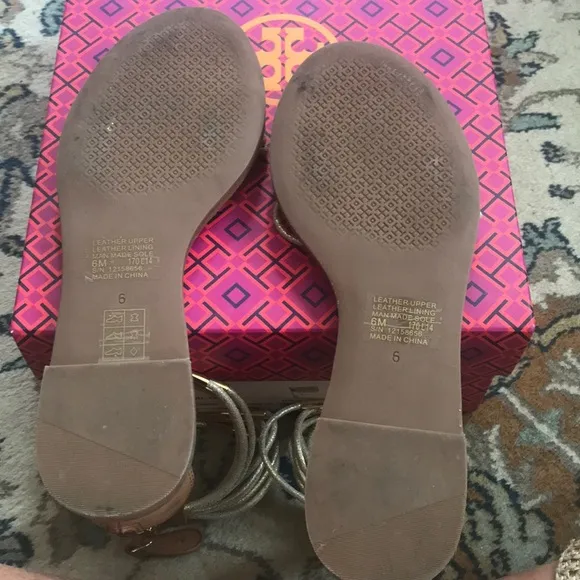 Tory Burch Gold/Royal Tan Sandals