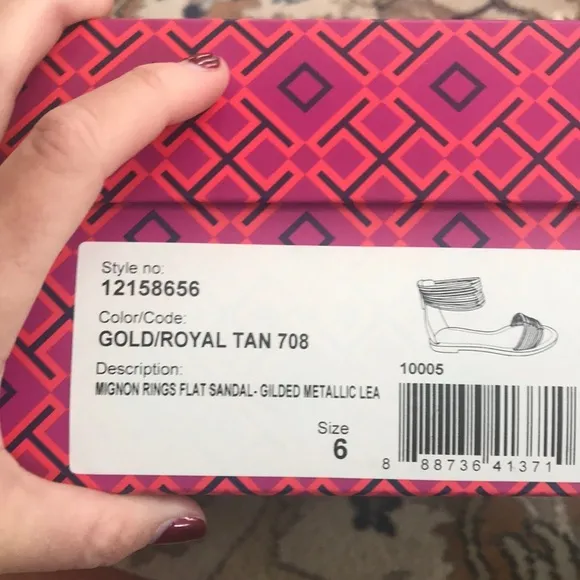 Tory Burch Gold/Royal Tan Sandals
