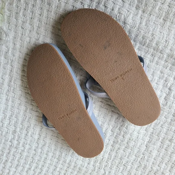 Tory Burch Miller Cloud Leather Sandal Light Blue Gray Women's Size 8