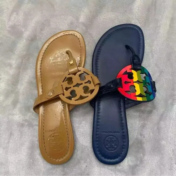 Tory Burch miller rainbow stripe sandals